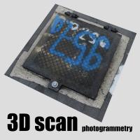 3D scan manhole cover tagged #12